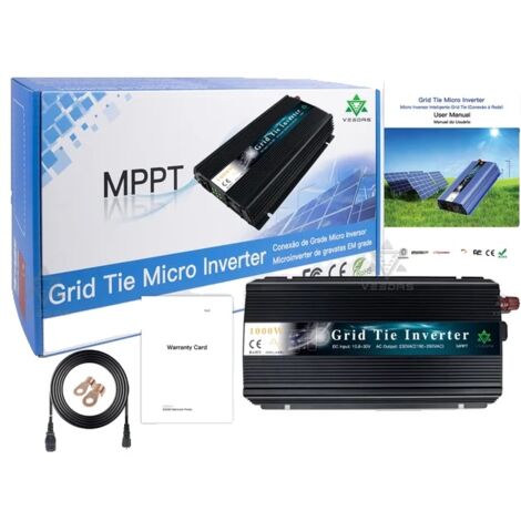 Onduleur solaire, technologie MPPT, onde sinusoïdale pure, noir, 20-45VDC, 230VAC (190-260VAC)