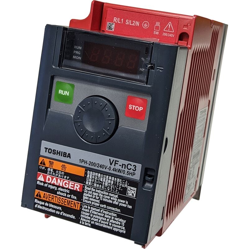 Toshiba - onduleur série VF-NC3S 240V monophasé (De 0.2 à 2.2 Kw) 1,57,5