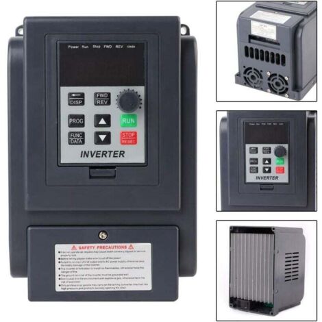 Onduleur VFD, convertisseur de fréquence VFD 1,5 kW monophasé 220VAC entrée triphasé 380VAC sortie convertisseur de fréquence convertisseur convertisseur moteur