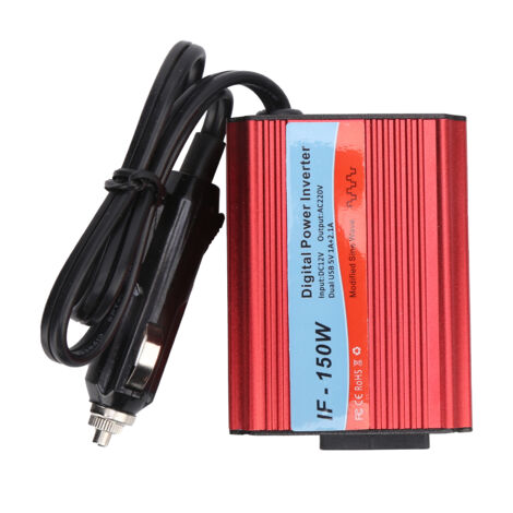 Onduleur Voiture 12V vers 220V 150W 50Hz Convertisseur de Puissance Véhicule Sinusoïdale Modifiée