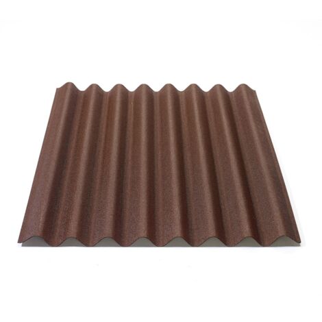 Onduline Bitumenwellplatte Easyline 100 x 76 cm 2,6 mm braun Dachpappe & Bitumen
