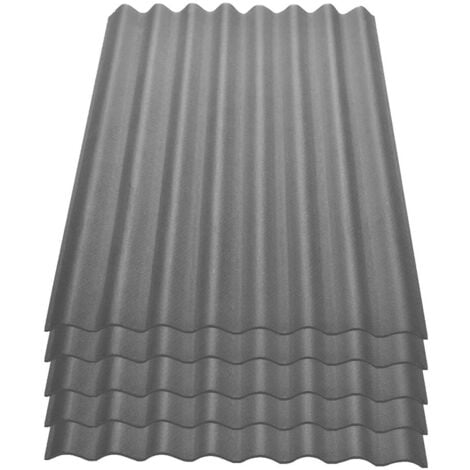 Onduline Easyline Dachplatte Wandplatte Bitumenwellplatten Wellplatte 5x0,76m - grau
