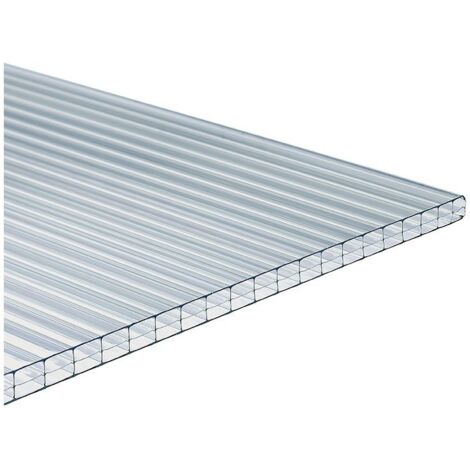 ONDULINE Lastra policarbonato alveolare 200x98 cm, spessore h.10 mm, 1 lato antiuv, trasparente