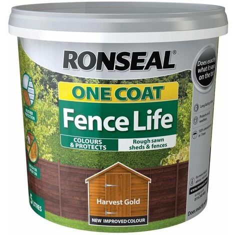 One Coat Fence Life Harvest Gold 5 Litre RSLOCFLHG5L