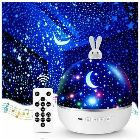 One Fire Baby Night Light Starry Sky Projector Bluetooth Music and Light Night Light 8 Movies Kids Night Light 360 Rotate Remote Control Night Light + Kids Bedside Lamp Kawaii Decor Gift by