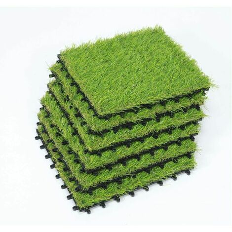 One Grass Tile - 6 piezas de baldosas de césped sintético, alfombra de césped artificial para exteriores, altura de pila de 30 mm, 12 × 12 pulgadas (6 paquetes)