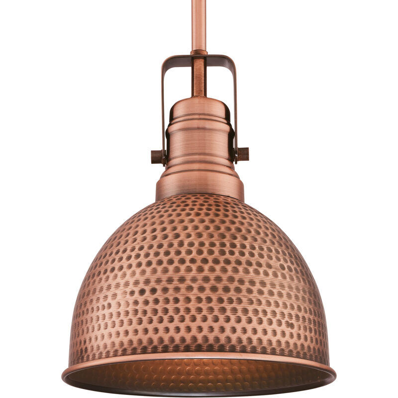 Image of One-Light Pendant Madras hammered washed copper