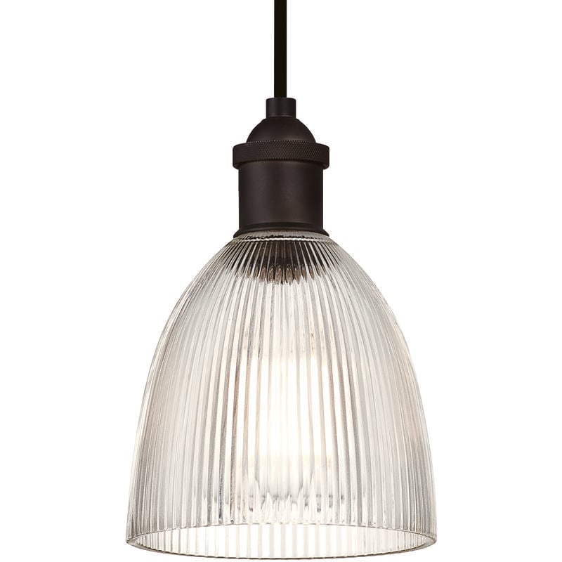 One-Light Pendant VINTAGE BRONZE / Clear Ribbed Glass