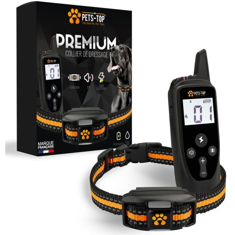 One Pets-top - Collier Dressage Chien avec Télécommande Collier Anti Aboiement avec Télécommande Collier de Rappel pour Chien Collier Electrique pour