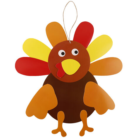One Piece Handmade DIY Thanksgiving Turkey Craft Kit Porte décorative Ferme-porte Fournitures décoratives Ensemble 6 pièces Turkey Craft Kit, Thanksgiving Decor-32 25cm