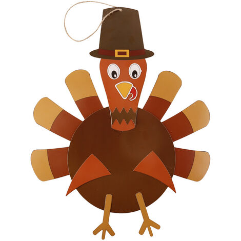 One Piece Handmade DIY Thanksgiving Turkey Craft Kit Porte décorative Ferme-porte Fournitures décoratives Ensemble 6 pièces Turkey Craft Kit, Thanksgiving Decor-32 25cm