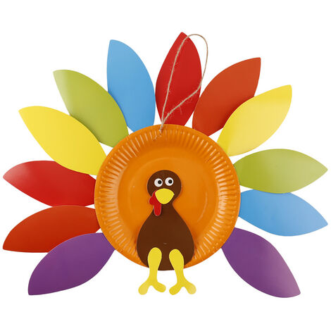 One Piece Handmade DIY Thanksgiving Turkey Craft Kit Porte décorative Ferme-porte Fournitures décoratives Ensemble 6 pièces Turkey Craft Kit, Thanksgiving Decor-32 44cm BF