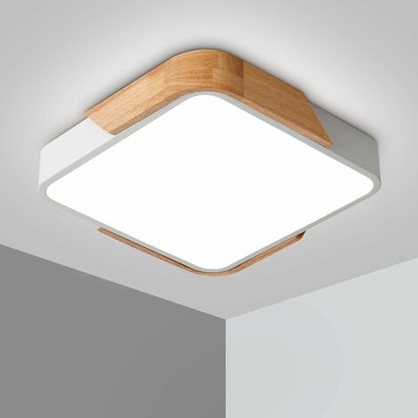 One Piece LED Plafonnier 36W Trois Tons Gradation Plafonnier Moderne Mince Carré Salle De Bains Luminaire Pour Bureau À Domicile Chambre Salon Cuisine Balcon Couloir(Blanc)-40 5cm