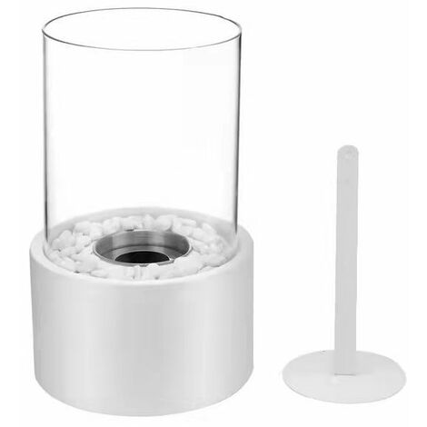 One Piece Mini Cheminée Personnelle, Cheminée à Alcool Ronde, Cheminée au Bioéthanol de Table Décor de Paysage de Feu Réel, Foyer de Bureau pour Extérieur/Intérieur