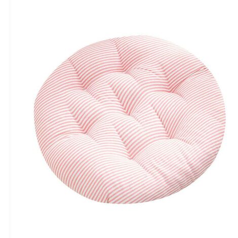 One Piece Round Upholstered Chair Pad for Garden Chair, Dining Room, Office Chair 40cm(Pink)-408cm