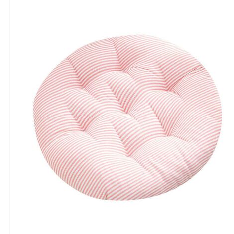 One Piece Round Upholstered Chair Pad for Garden Chair, Dining Room, Office Chair 40cm(Pink)-408cm BF
