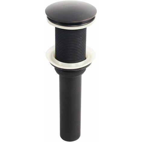 One-slot Basin Sink Faucet Push Pop-Up Click Clack Maker Stopper Stopper No Overflow Made (Black)