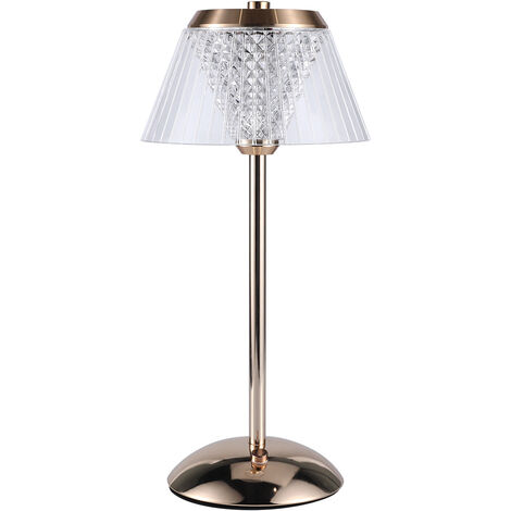 One Table Lamp, Touch Lamps Bedside Lamp, Dimmable Crystal Lamp, 3 Colors Rechargeable Lamp,Cordless Lamp for Bedroom,Touch Lamp, Gold Lamp,Table Lamps for Living Room Bedroom Dinner Bar(11.834CM)