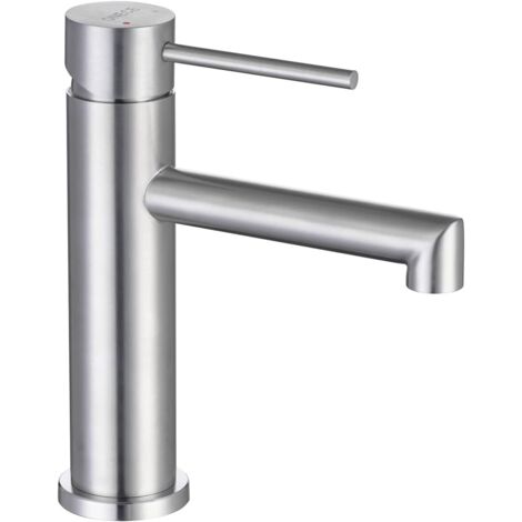 ONECE Robinet Lavabo de Salle de Bains, Mitigeur de Lavabo Brossé, Robinettrie de Lavabo en Acier Inoxydable Résistant à l'usure, Mousseur Remplaçable, Cartouche Céramique