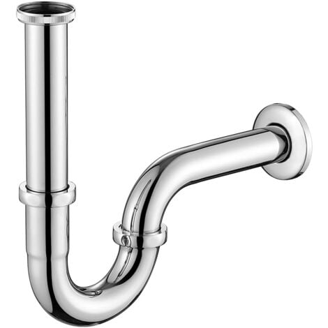 ONECE Sifone Universale per Lavabo Bagno in Acciaio Inox, 1 1/4" x 32 mm Sifone Tubo, Regolabile in Altezza e Ruotabile, Sifoni con Manicotto in Gomma, Anti-odore & insetti