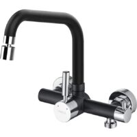 Wand-Küchenarmatur Aus Messing – Antik, Doppelgriff, 360° Drehbar, Keramikventil
