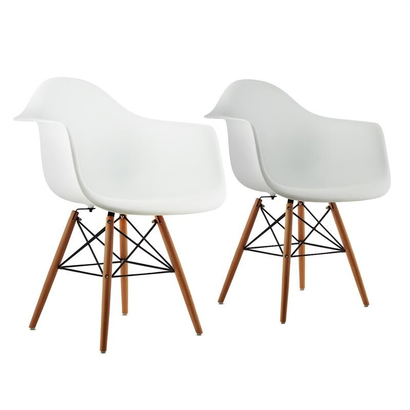 oneConcept Bellagio Sedia a guscio Set da 2 Retro Schienale in PP Legno di betulla Bianco oneConcept Bellagio Sedia a guscio Set da 2 Retro Schienale in PP Legno di betulla Bianco