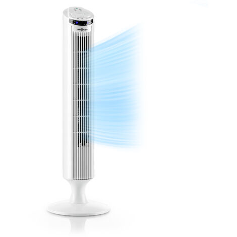 oneConcept Blitzeis ventilateur colonne sur pied 40 W oscillation à 45° blanc