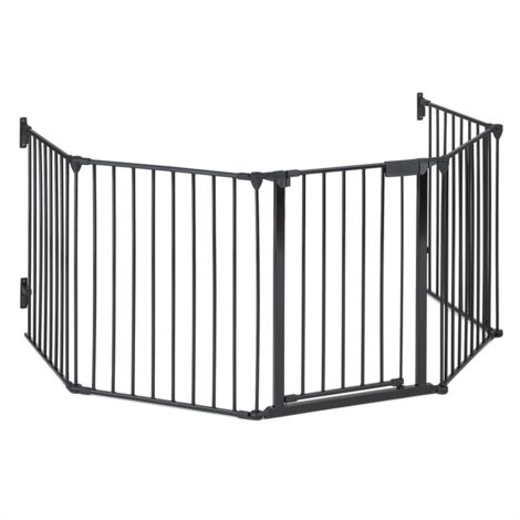 oneconcept Grillage de protection pour cheminée barrière 3m métal - noir