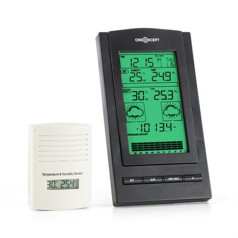 oneConcept Isfjorden Station météo alarme thermomètre hygromètre capteur