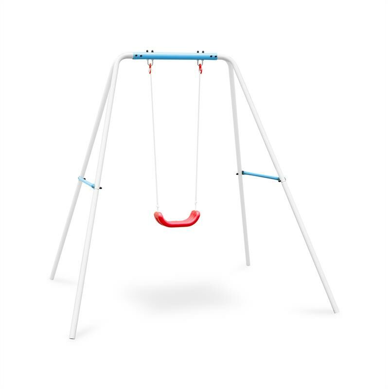 Klarfit - Miri Balançoire enfant de jardin, armature, cordes et assisebleue