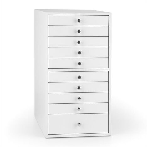 oneConcept Pompadour Armoire à bijoux écrin 10 tiroirs 21,5x40,5x29cm -blanc
