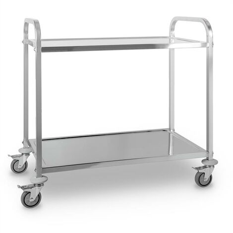 oneconcept The Great Gatsby Carrello Porta Vivande 2 Ripiani Acciaio Inox