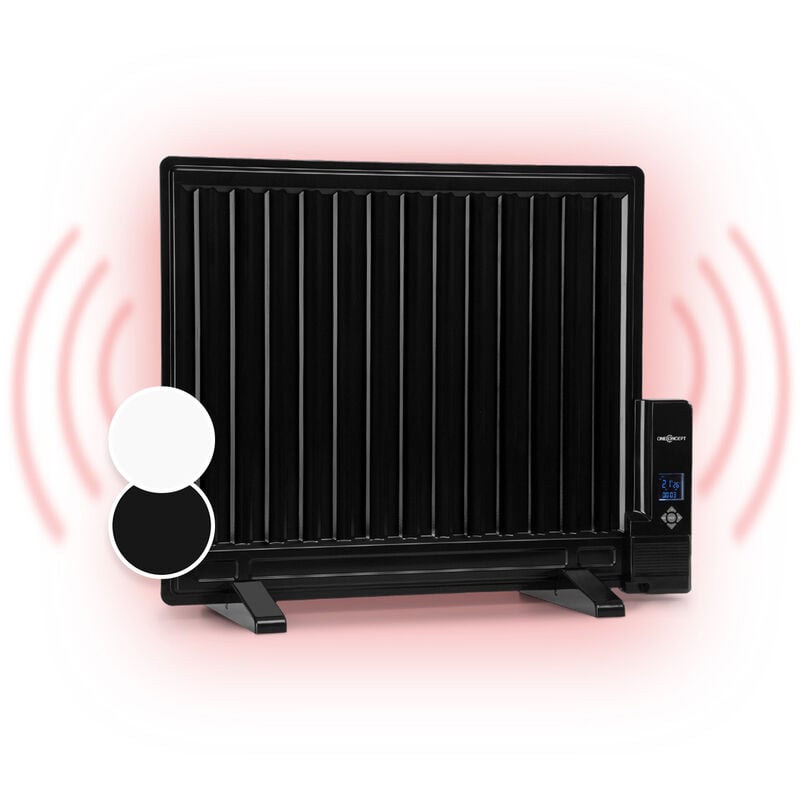 

Oneconcept - Wallander Radiador de aceite 600 W Termostato Calefacción de aceite Ultraplano Negro