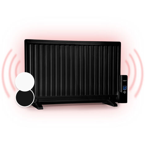 oneConcept Wallander Radiateur à huile ultraplat 800W thermostat - noir
