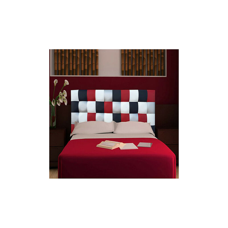 

Cabecero de Cama tapizado en Polipiel Mod.Kansas Patchwork 2, Acolchado de Espuma para Cama de Niño, Juvenil y Matrimonio (70 cm. Alto) (120X70,