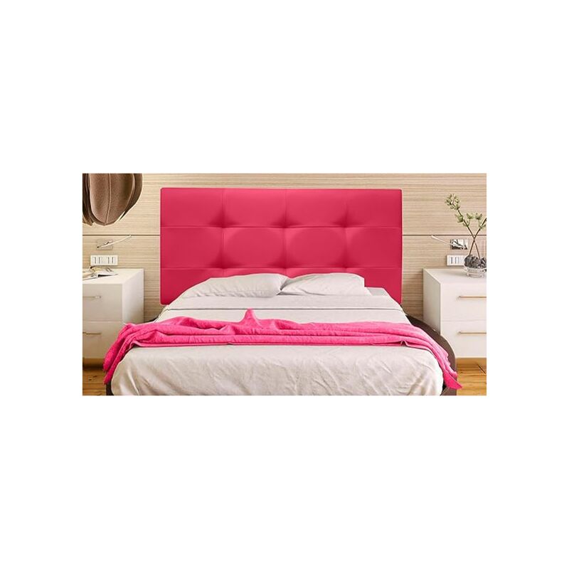 

Cabecero de Cama tapizado en Polipiel Mod.TENNESSEE, Acolchado de Espuma para Cama de Niño, Juvenil y Matrimonio (70 cm. Alto) (120X70, Fucsia)