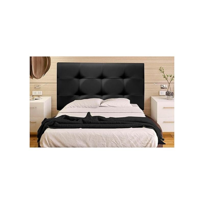 

Cabecero de Cama tapizado en Polipiel Mod.TENNESSEE, Acolchado de Espuma para Cama de Niño, Juvenil y Matrimonio (70 cm. Alto) (200X70, Negro)