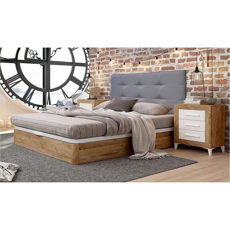 

Cabecero de Cama tapizado en Polipiel Visón Mod.TENNESSEE c/Costura Vista, c/Botones, Acolchado de Espuma para Cama de Niño, Juvenil y Matrimonio (70