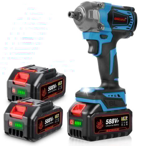 ONEVAN 700N.M Chiavi a impulsi Avvitatore elettrico senza spazzole 3 funzioni con 2 Batterie