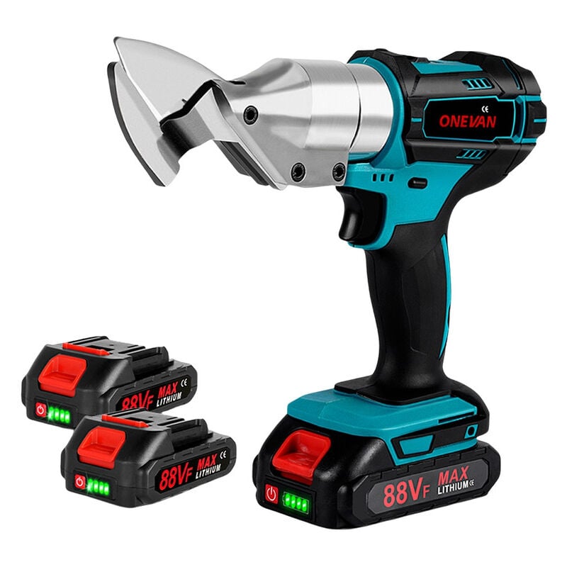 Ciseaux électriques sans fil 588NM , Cisaille à tôle pour la tôle, l'alliage d'aluminium, le plastique, la coupe du cuir ,avec deux batteries