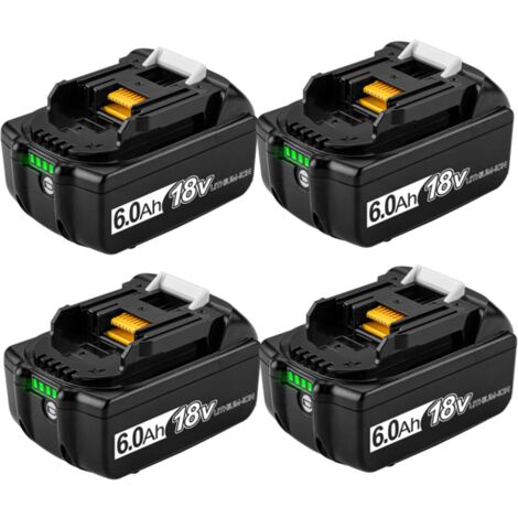 ONEVAN Batterie de Remplacement pour Makita 18V batterie BL1815 BL1830 BL1840 BL1850 avec indicateur LED - 4 batteries
