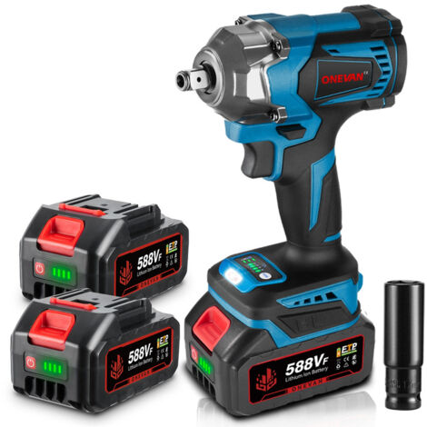 Clé à Chocs Sans Fil ONEVAN 1800Nm – 2 Batteries Li-ion 18V + Chargeur – Makita Compatible