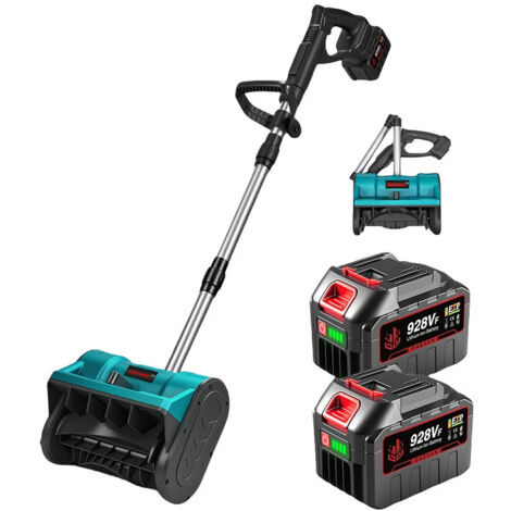 ONEVAN Fraise à Neige sans Fil Brushless ,Réglable en hauteur,Largeur utile 25 cm ,Livré avec deux batteries de 6,0 Ah et un chargeur