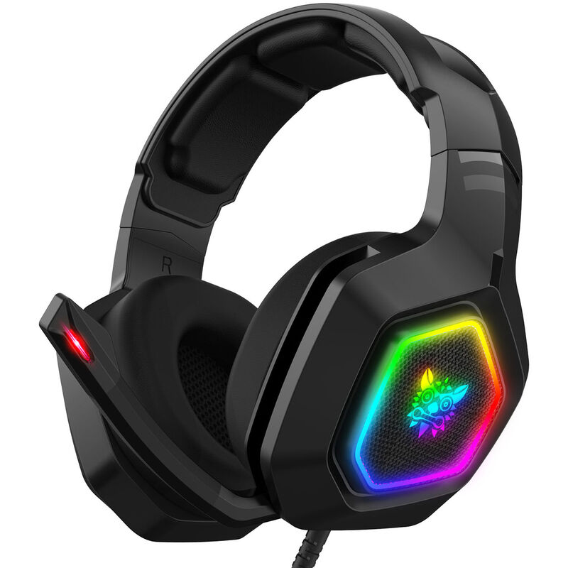 

K10 RGB Gaming Headset Auriculares con cable con microfono Auriculares con cancelacion de ruido para computadora PC Gamer, Negro - Onikuma