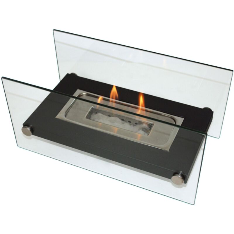 

Chimenea de etanol de sobremesa de 1000W en metal y cristal templado
