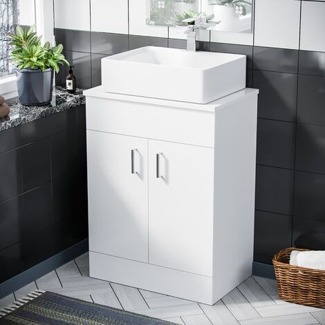Onken 500mm White Vanity Cabinet And Rectangle Counter Top Basin Sink Unit