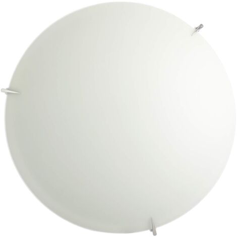 ONLI 1005/PLG-Plafoniera in Vetro Bianco Satinato con Ganci cromati, Diametro 50 cm