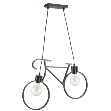Onli Bike Lampada a Sospensione Bicicletta, Nero, 67 x 44 cm