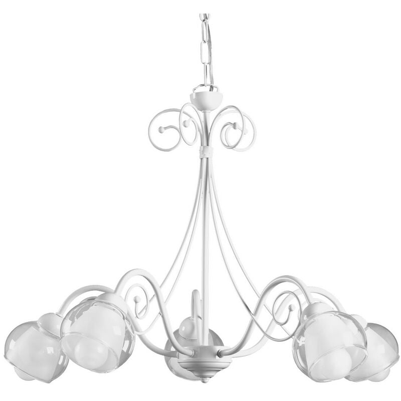 Camilla 5 Light Multi Arm Pendant Ceiling Light, Glass Shades - Onli