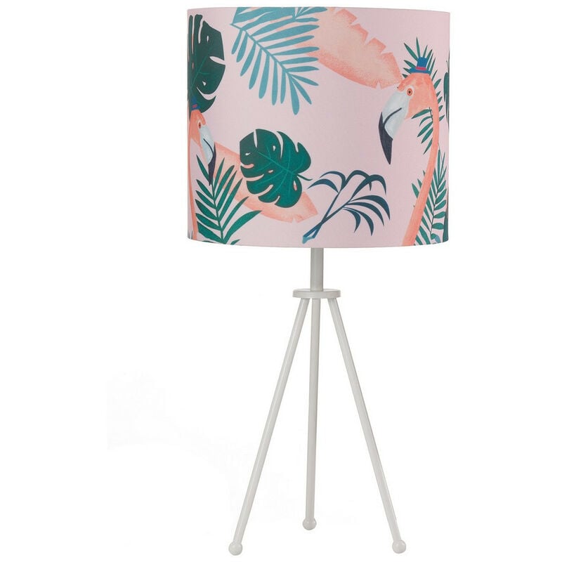 Flamingo Large Tripod Table Lamp With Round Shade, Pink - Onli